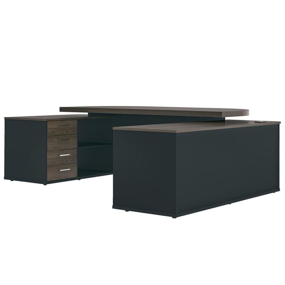 Mesa De Escritório Tamburato Presidente Com Connect Charuto-preto - Artany