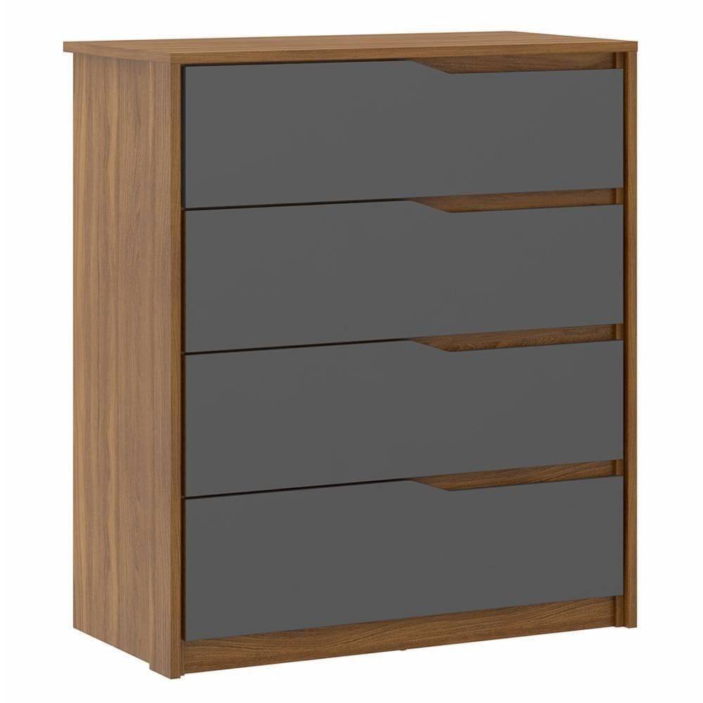 Cômoda Para Quarto 4 Gavetas Atria D02 Amendola-grafito - Mpozenato