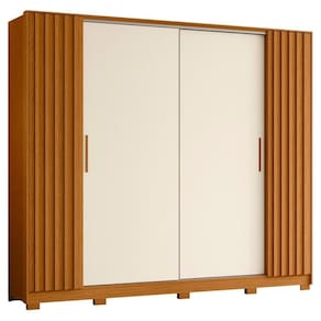 Guarda Roupa Casal 4 Portas 4 Gavetas Jacarandá Cinamomo-off White - Albatroz