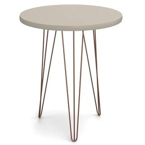 Mesa Lateral Redonda Base Aço Evolution Off White - Patrimar