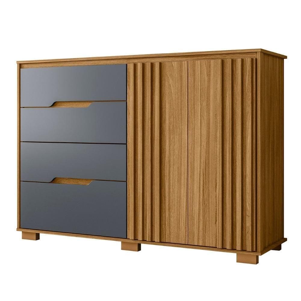 Cômoda Para Quarto 4 Gavetas 147cm Gênova M07 Freijó-cinza - Mpozenato