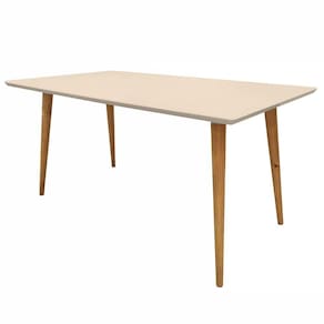 Mesa De Jantar Retangular 160cm 6 Lugares Veneza C14 Off White-noce - Mpozenato