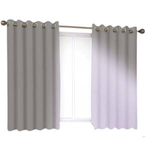Cortina Varios Ambientes Ilhós Reforçado Black Out - Cinza