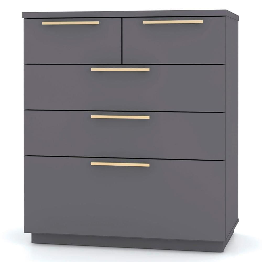 Cômoda Para Quarto 5 Gavetas 90cm Dubai Alasca - Vila Rica