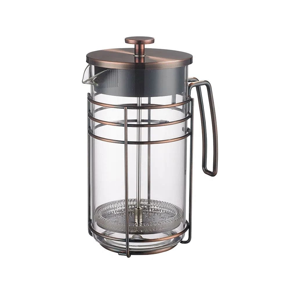 Cafeteira Francesa 1L em Vidro e Aço Inox Cobre Fosco Oxford