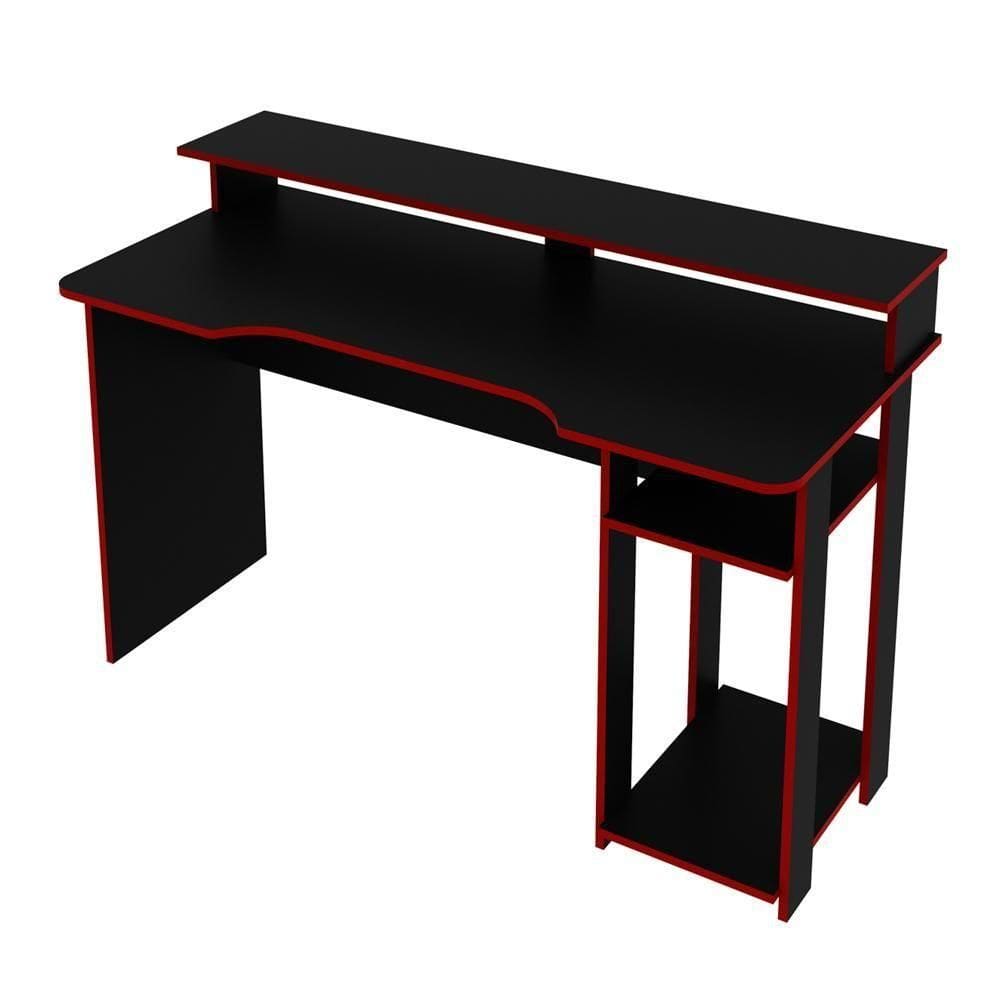Mesa Para Gamer Me4153 Preto-vermelho - Tecno Mobili