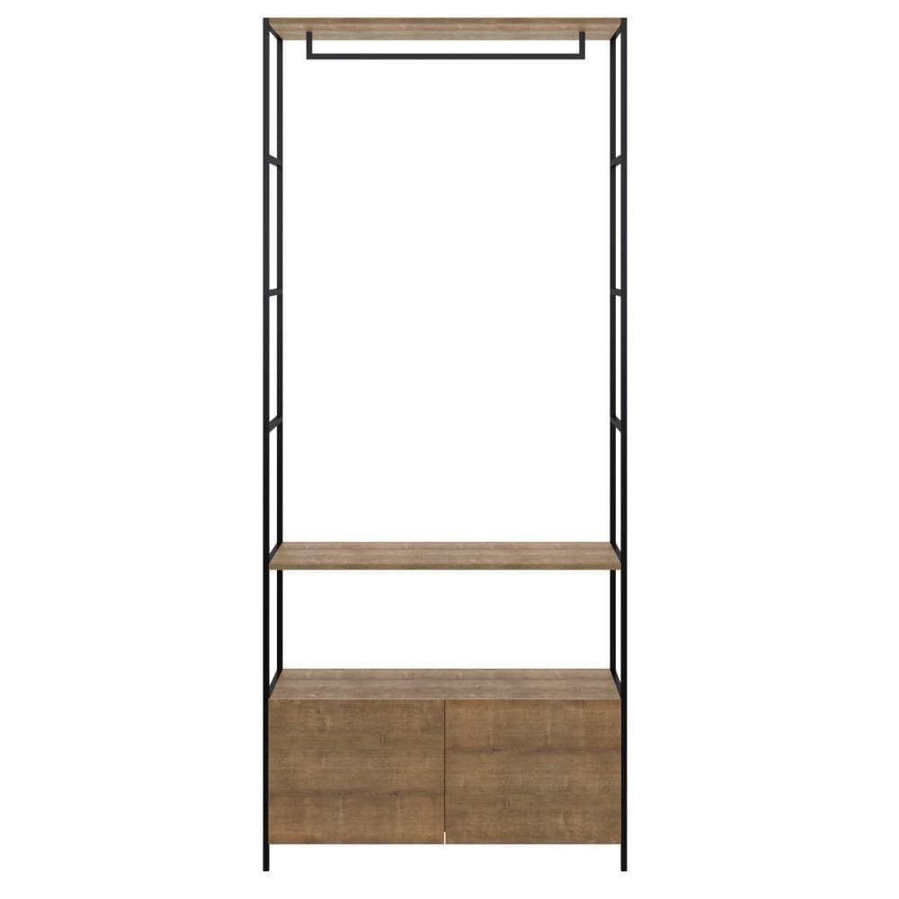 Estante Multiuso Steel Quadra 27812 2 Gavetas Vermont Base Preta - Artesano