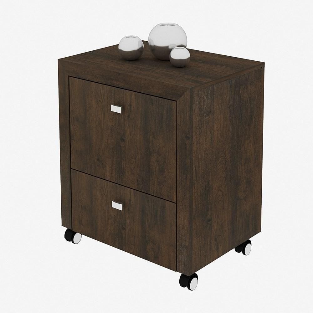 Armário Para Home Office Me4112 Com Rodízios Rústico - Tecno Mobili