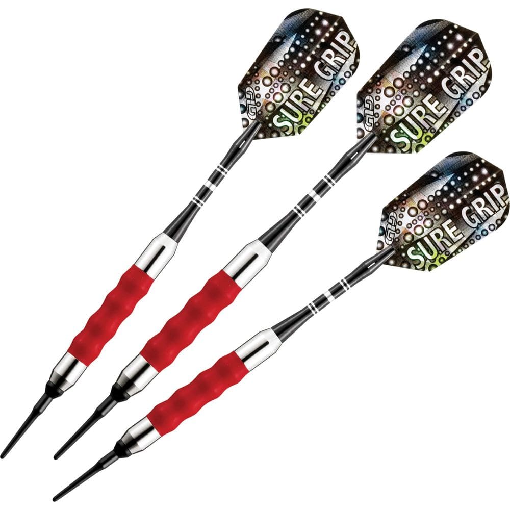 Dardos Viper Sure Grip Soft Tip 16 g, níquel vermelho, banhado a prata