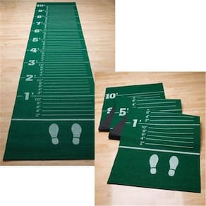 Tapete de salto longo Gamecraft verde acarpetado 3,7 m x 0,76 m