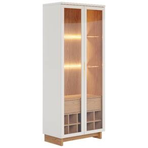 Cristaleira Adega 2 Portas 1 Gaveta Tijuca C05 Off White-freijó - Mpozenato