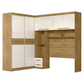 Guarda Roupa Casal Modulado Completo Lorena M07 Freijó-off White - Mpozenato
