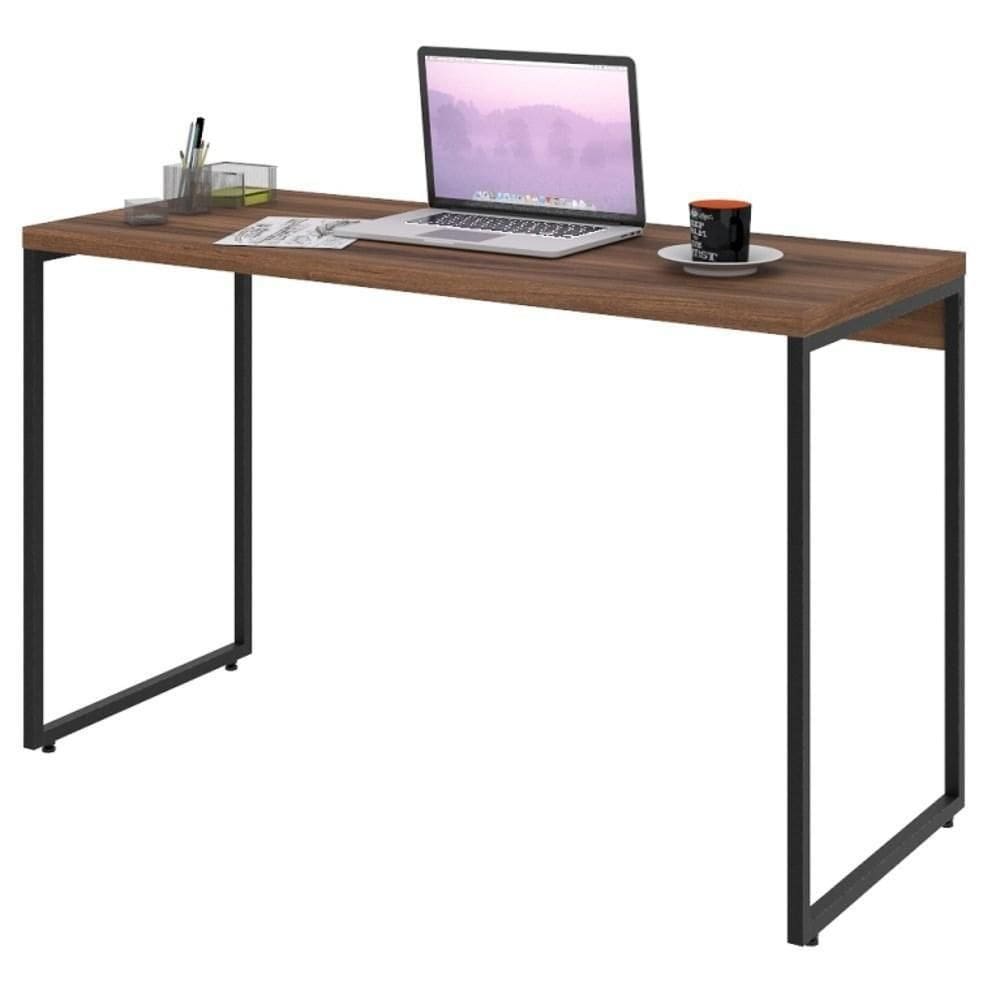 Mesa De Escritório Escrivaninha 120cm Dynamica Industrial C08 Nogal - Mpozenato