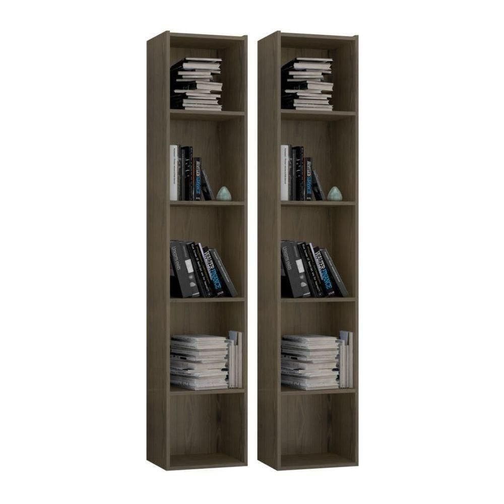 Kit 2 Estantes Livreiro 4 Prateleiras Janaína Castanho - Ajl Móveis