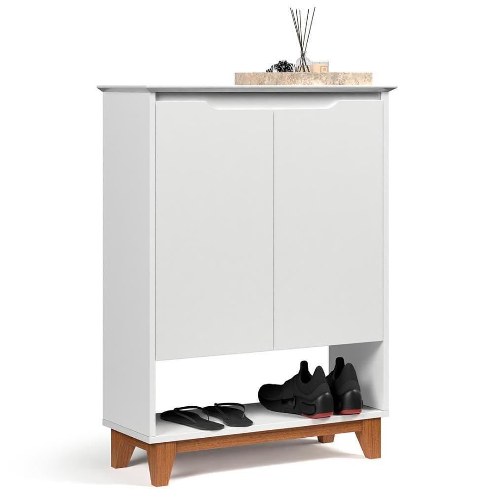 Sapateira Para Hall De Entrada Quarto 68cm Flow Branco - Ej Móveis