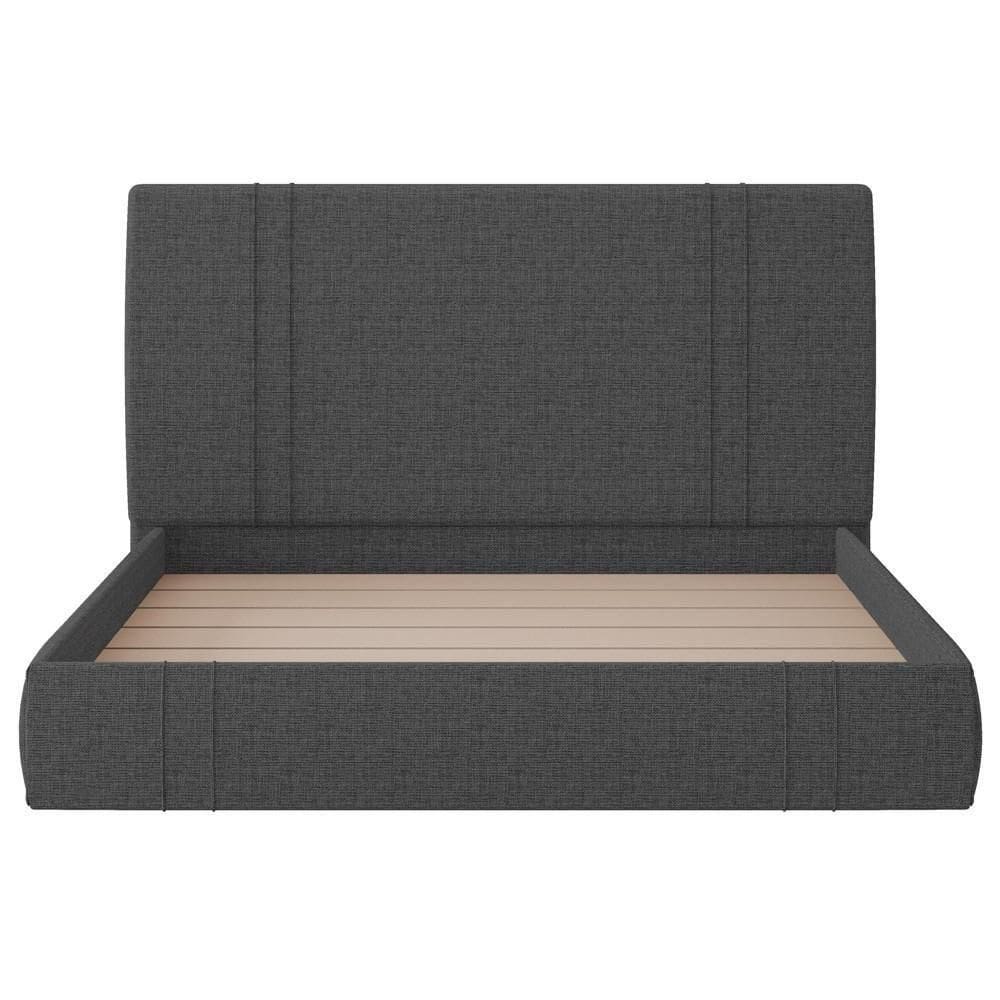 Cama King Flutuante Com Cabeceira 195cm Lyra S05 Linho Preto - Mpozenato