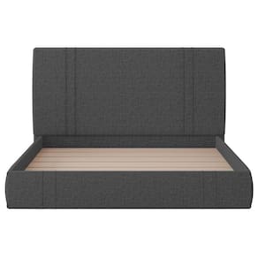 Cama King Flutuante Com Cabeceira 195cm Lyra S05 Linho Preto - Mpozenato