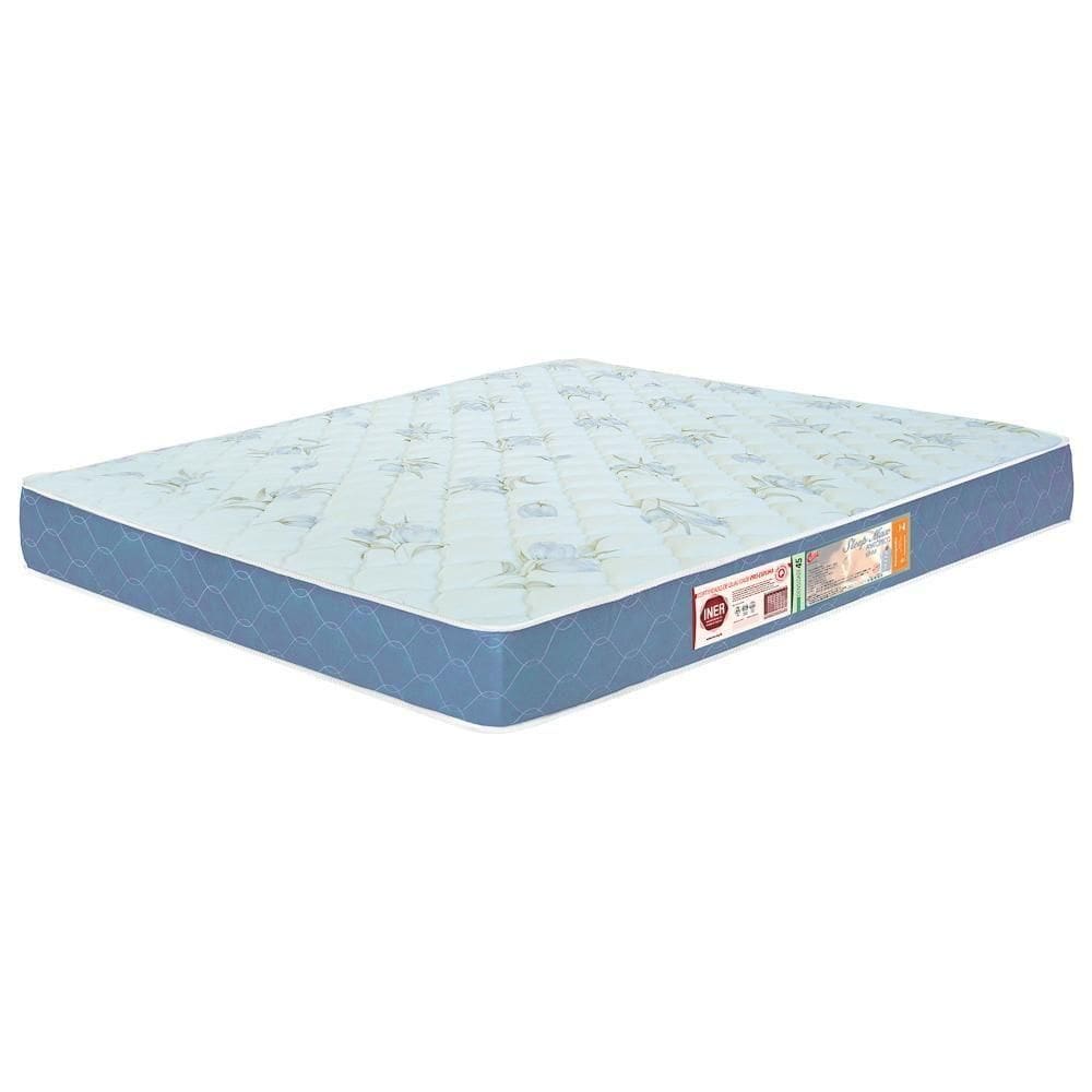 Colchão Casal King Sleep Max Espuma D45 180x200x25cm Branco-azul - Castor