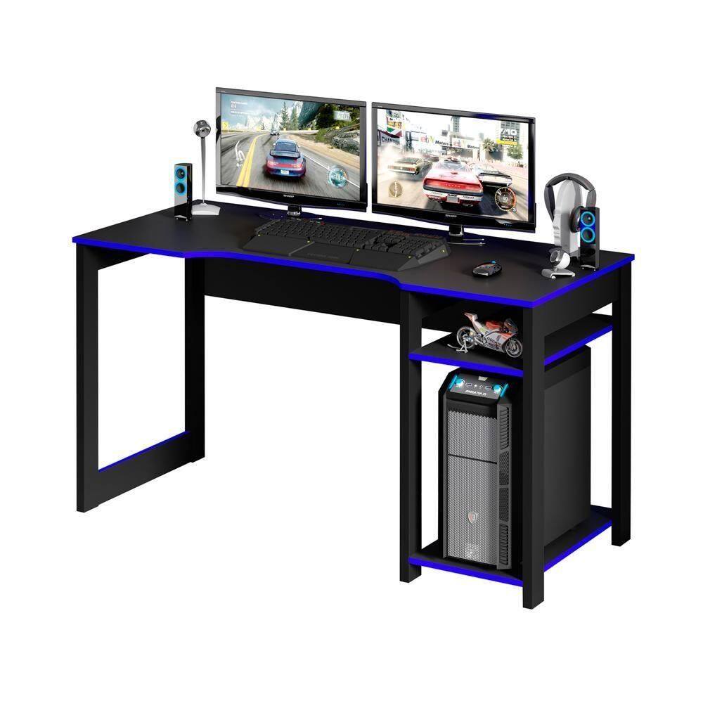 Mesa Para Gamer Me4152 Preto-azul - Tecno Mobili