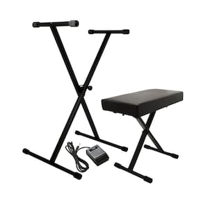 Suporte de teclado/pacote de bancada On-Stage KPK6520 com pedal de sustentação