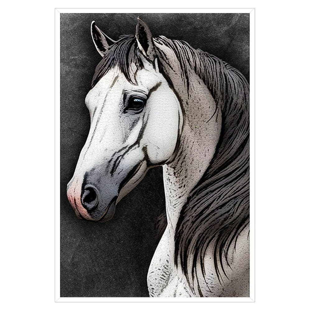 Quadro Decorativo Cavalo Sala Quarto Moldura Cx Alta 100x66 Titulo Moldura Branca