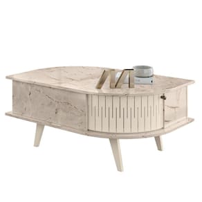 Mesa De Centro Moderna Para Sala 90cm Indy M01 Calacata-off White - Mpozenato