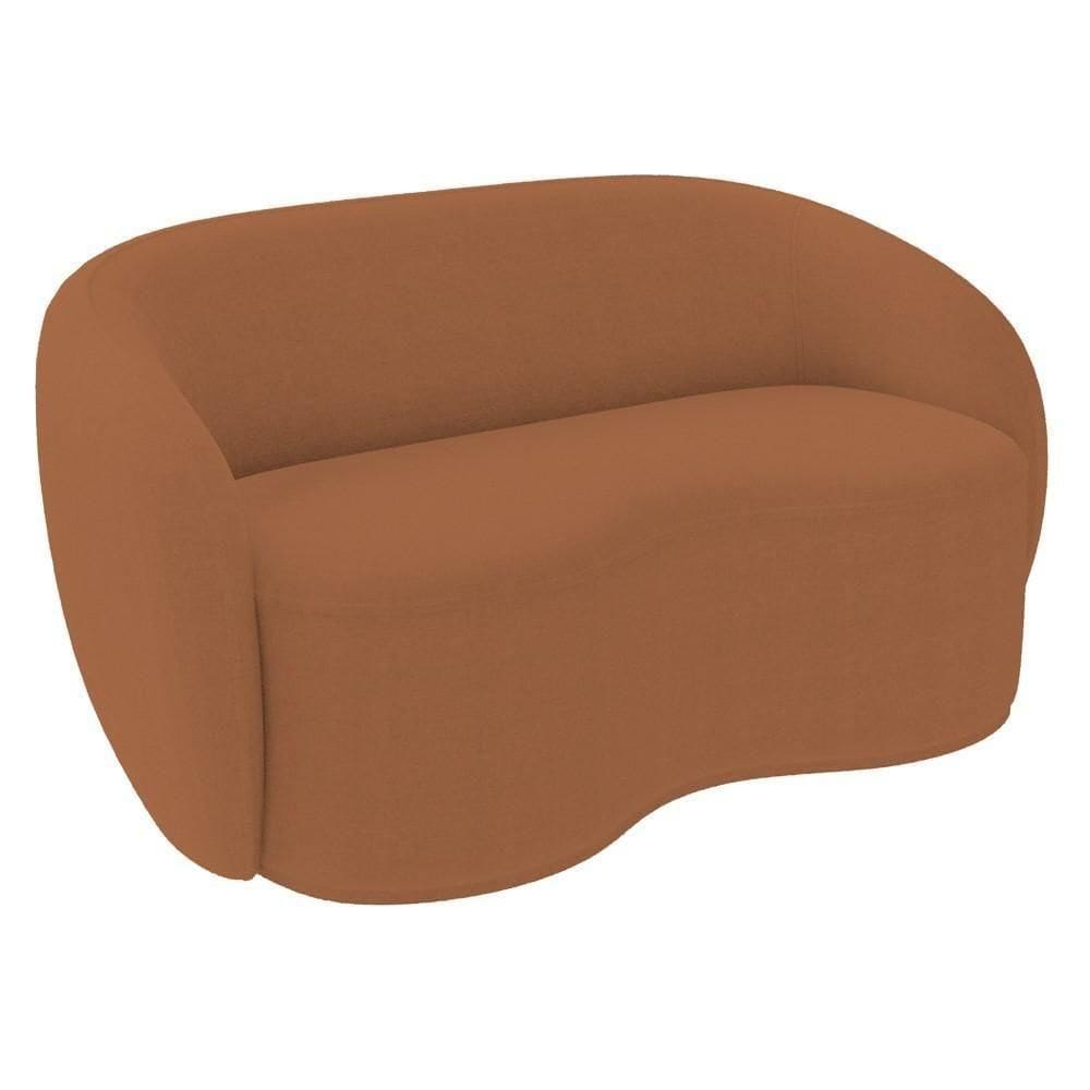 Sofá 3 Lugares Living Orgânico Sala De Estar 180cm Garbin K04 Bouclê Terracota - Mpozenato