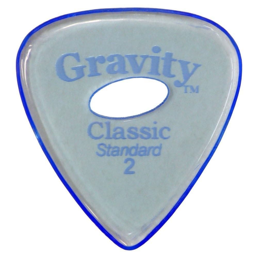 Palheta de guitarra Gravity Picks Classic 2.0 mm com acabamento polido azul