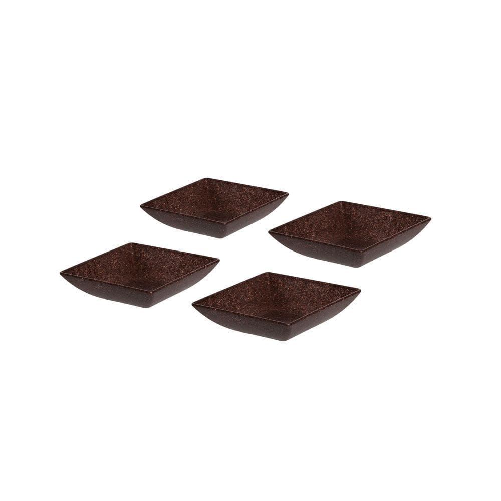 Tigela Quadrada Marrom Imbuia Mini Petisqueira ECO 4un