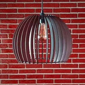 Luminária Teto Tipo Pendente Em Mdf Universo Completa Marrom