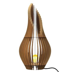 Abajur Grande De Chão Andromeda Mdf Luminária Marrom Tamanho 70x25cm