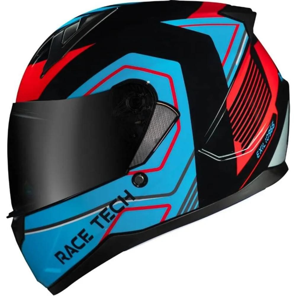Capacete Race Tech Sector Exilio Preto Vermelho Azul