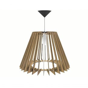 Luminária Teto Tipo Pendente Eldorado Mdf - Completa - Cor:preta