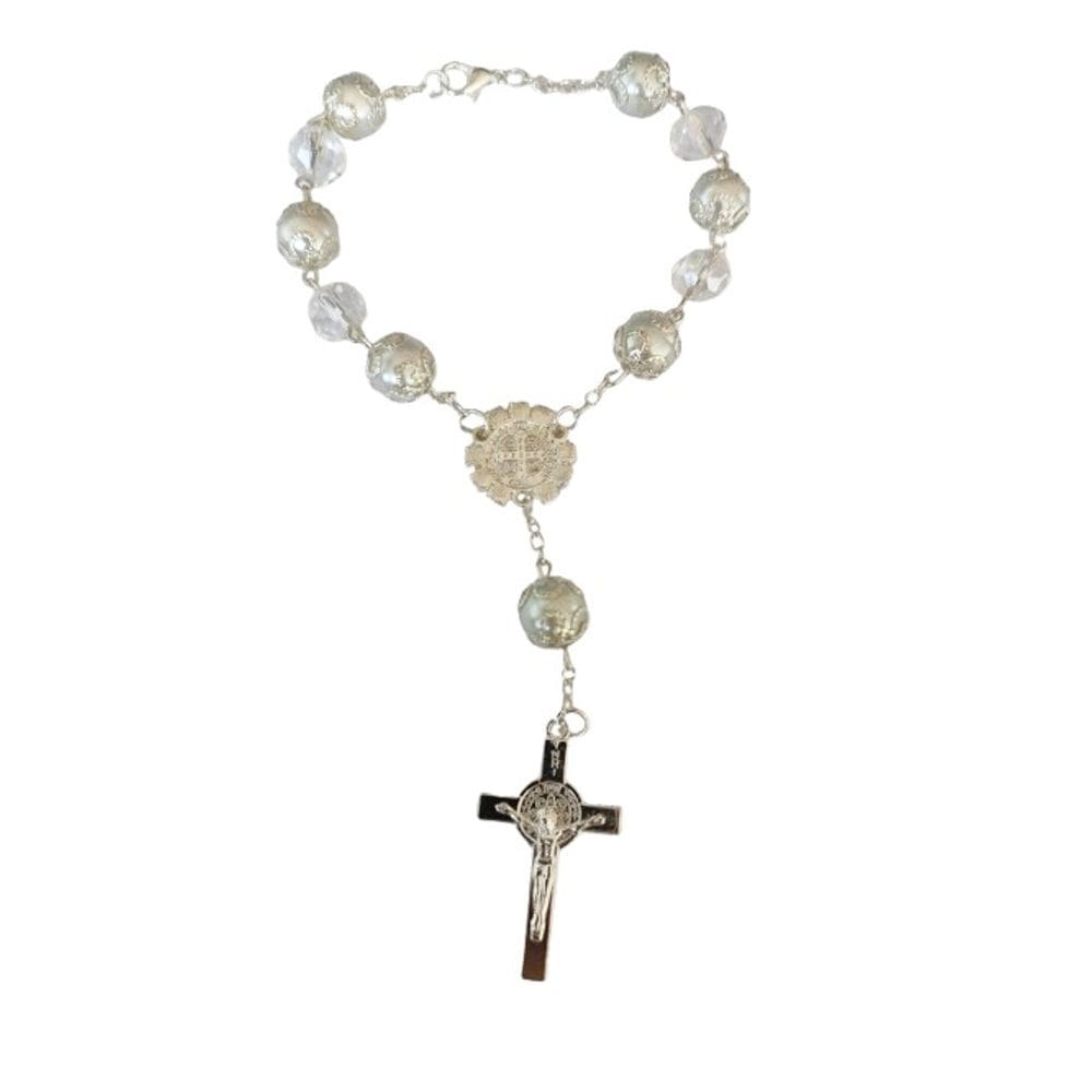 Dezena de Carro de São Bento 10mm Prateado - Lembrancinha