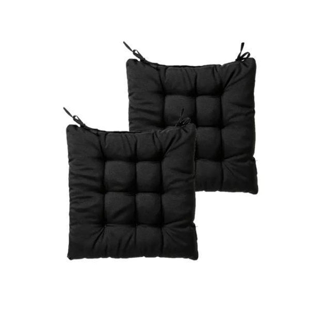 Assento Para Cadeira Preto Almofada 40X40- 2 Unidades