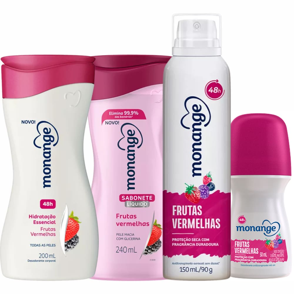 Kit Monange Frutas Vermelhas - 4 Itens