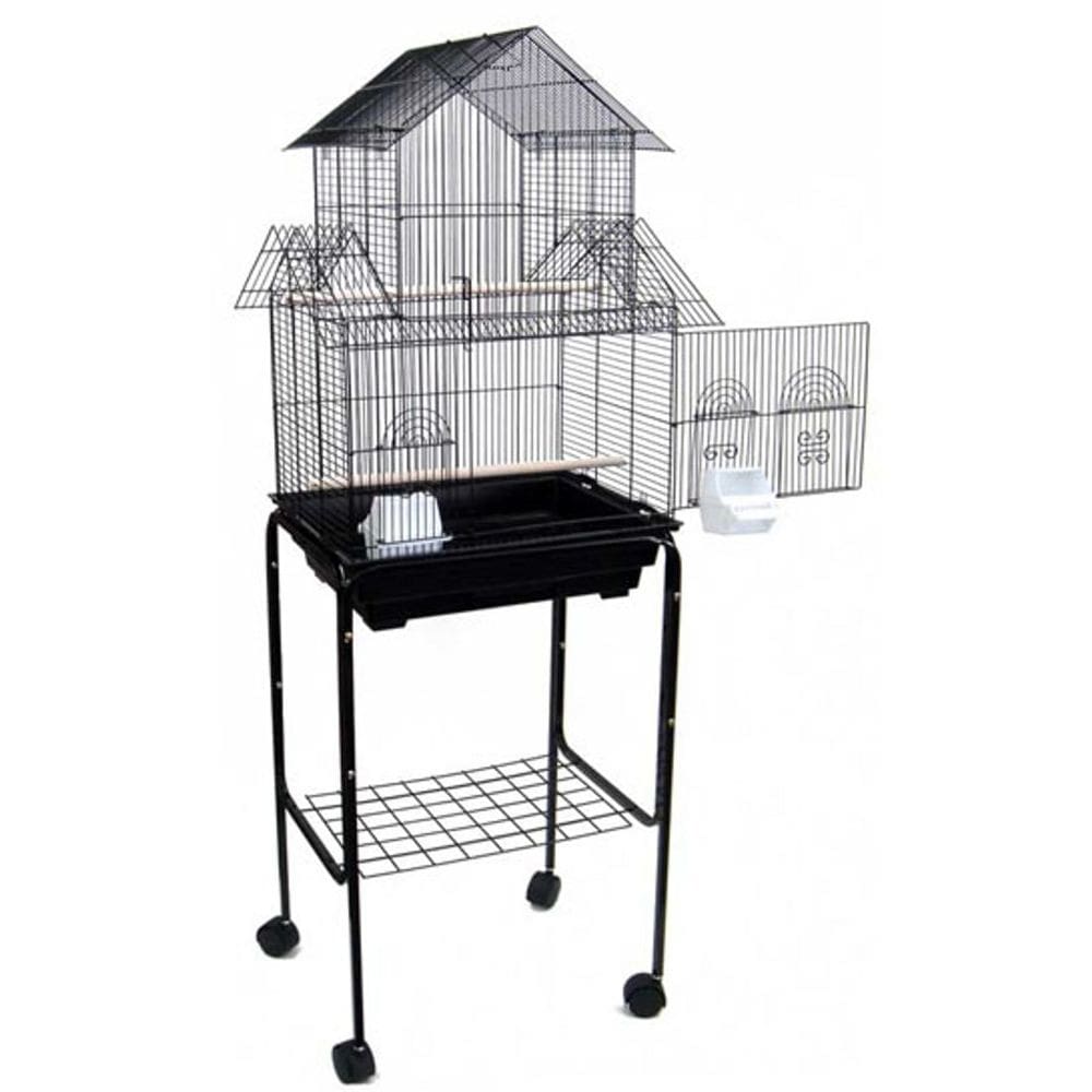 Gaiola para pássaros YML 5844 Pagoda com suporte, 45x35cm, preta