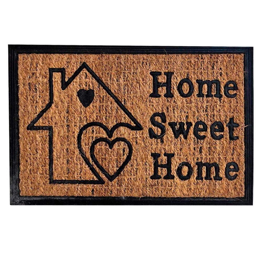 Tapete Capacho Fibra de Coco e Borracha 60x40cm Home Sweet Home Rio Home