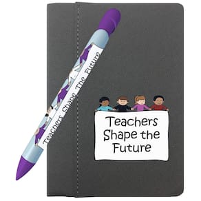 Conjunto de presentes Greeting Pen Teachers Shape the Future com caderno