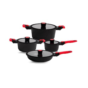 Conjunto de 4 Panelas Antiaderentes Em Mármore Autêntico Chef