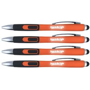 Caneta comemorativa Light Up Pen Jesus is the Light, pacote com 4
