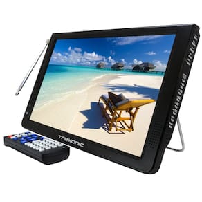 TV portátil Trexonic 12" com HDMI, SD, USB, VGA, entrada para fone de ouvido