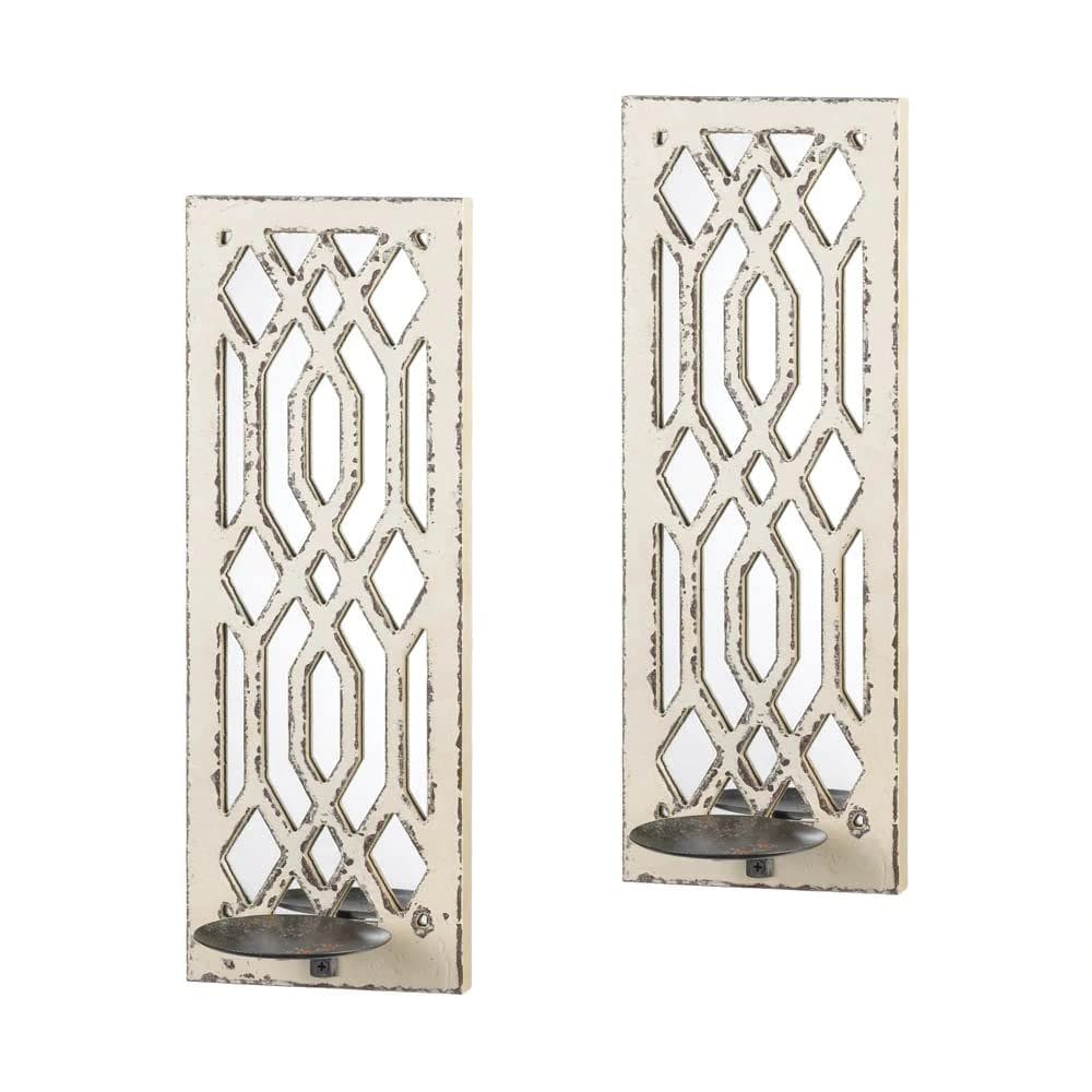 Arandela de parede Accent Plus Deco Mirror com vela (conjunto de 2)