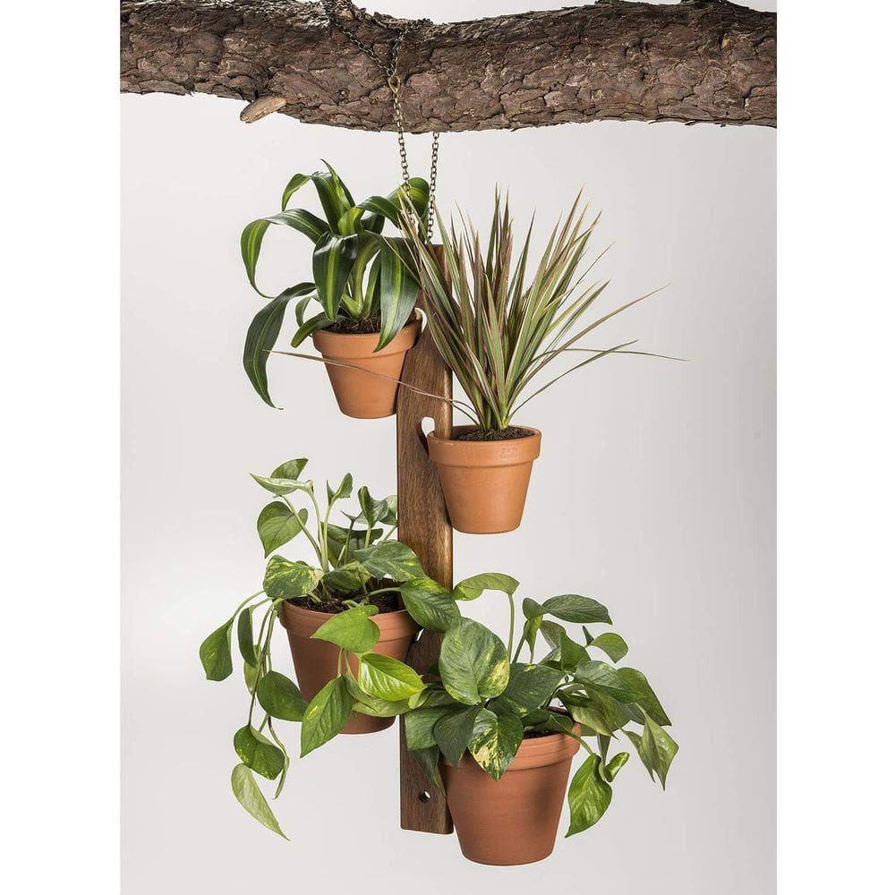 Suporte de plantas Kalmar Home para 4 vasos de terracota com corrente