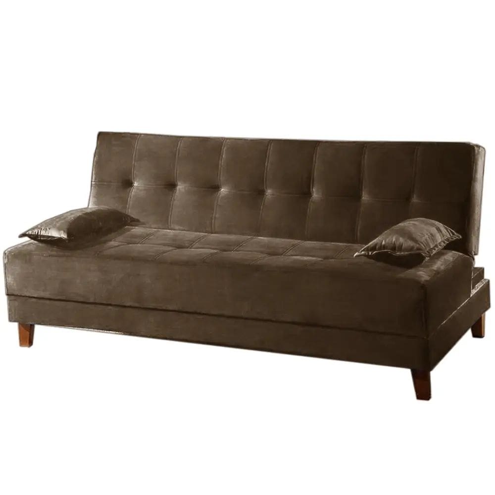 Sofá Cama Arpoador 2 Lugares 185cm Tecido Suede Innove Cor Marrom