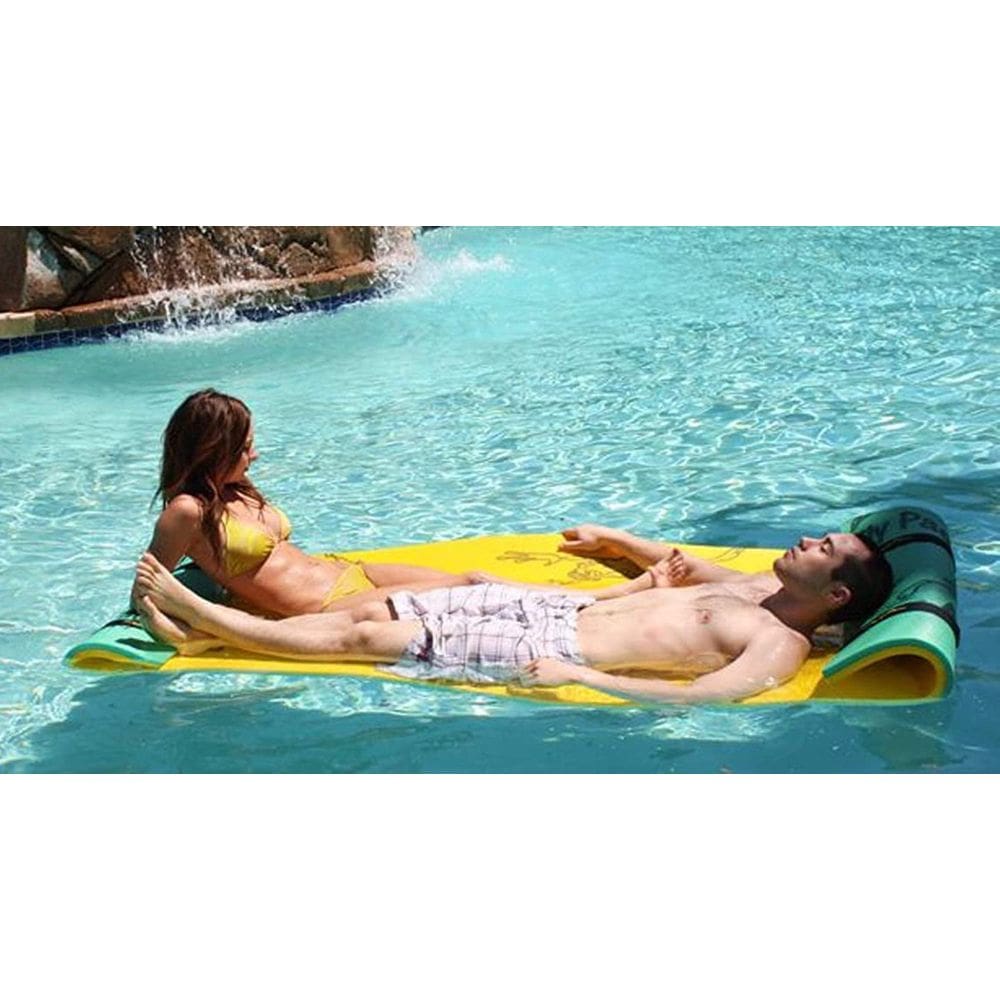 Tapete de piscina flutuante Aqua Lily Pad Tadpole com alças de travesseiro