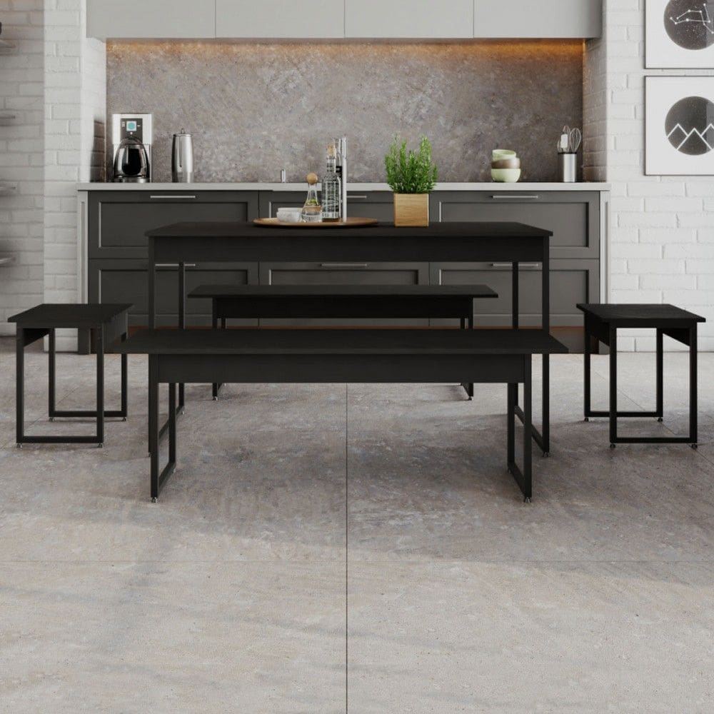 Mesa de Jantar Néctar 6 Lugares Preto ônix - Pnr Móveis