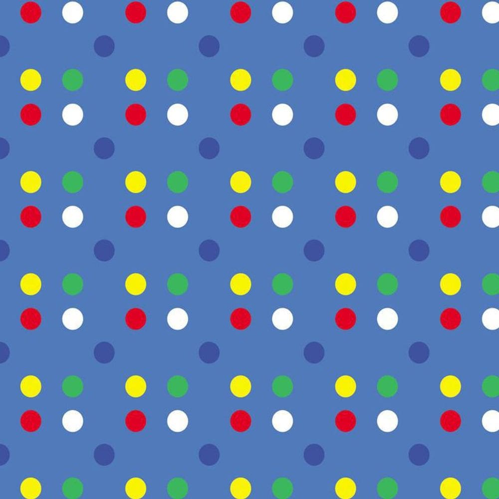 Papel De Parede Azul Escuro Circulos Coloridos Autocolante
