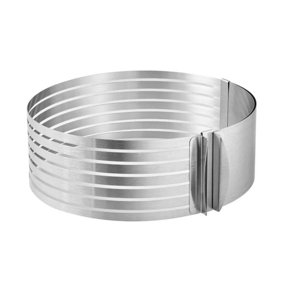 Cortador de Bolo Molde Camadas Ajustavel Aro Inox 16 a 20cm