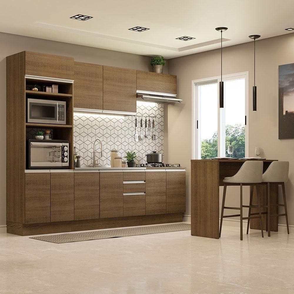 Cozinha 315002 Com Armário, Balcão E Bancada RusticRustic